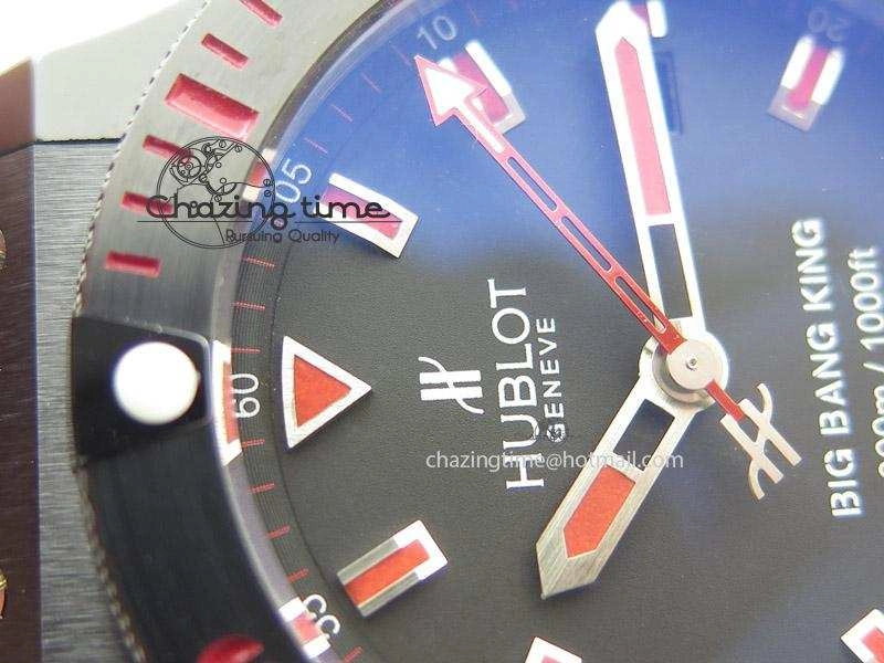 Big Bang King 44mm Red Magic Black Dial On Black Rubber Strap A7750
