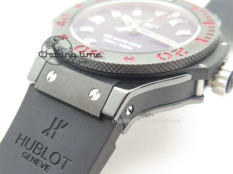 Big Bang King 44mm Red Magic Black Dial On Black Rubber Strap A7750