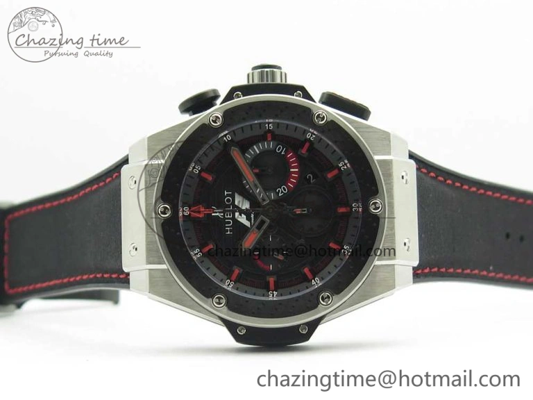 Big Bang King Power F1 SS Ceramic V6F 1:1 Best Edition Black Dial on Black Gummy Strap HUB4104