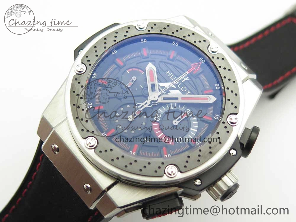 Big Bang King Power F1 SS Ceramic V6F 1:1 Best Edition Black Dial on Black Gummy Strap HUB4104