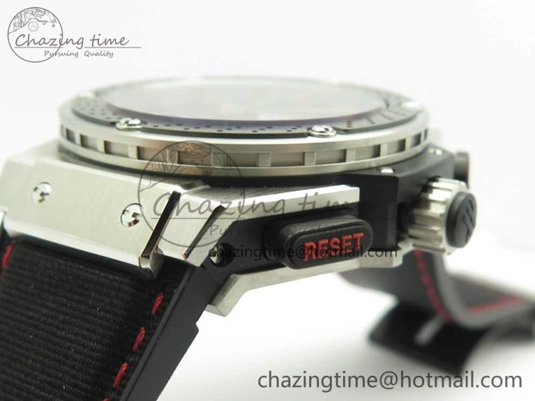 Big Bang King Power F1 SS Ceramic V6F 1:1 Best Edition Black Dial on Black Gummy Strap HUB4104