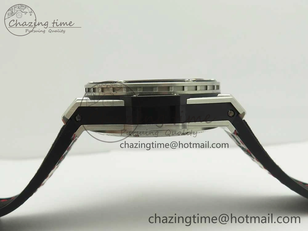 Big Bang King Power F1 SS Ceramic V6F 1:1 Best Edition Black Dial on Black Gummy Strap HUB4104