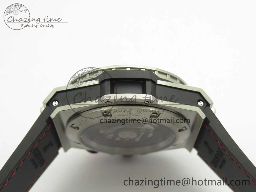 Big Bang King Power F1 SS Ceramic V6F 1:1 Best Edition Black Dial on Black Gummy Strap HUB4104