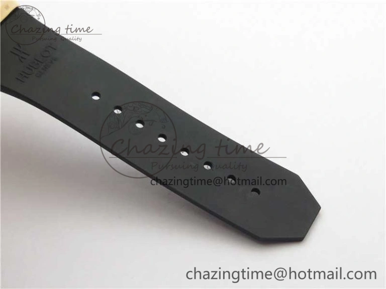 Big Bang Sang Bleu Chrono RG B50 Black Skeletonal Dial On Rubber Strap Asian 7750