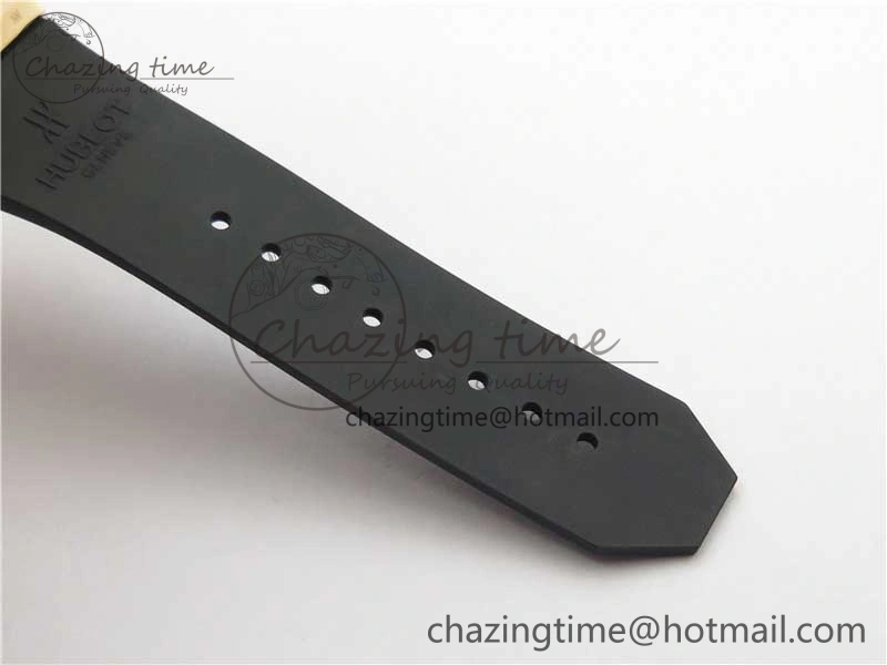 Big Bang Sang Bleu Chrono RG B50 Black Skeletonal Dial On Rubber Strap Asian 7750