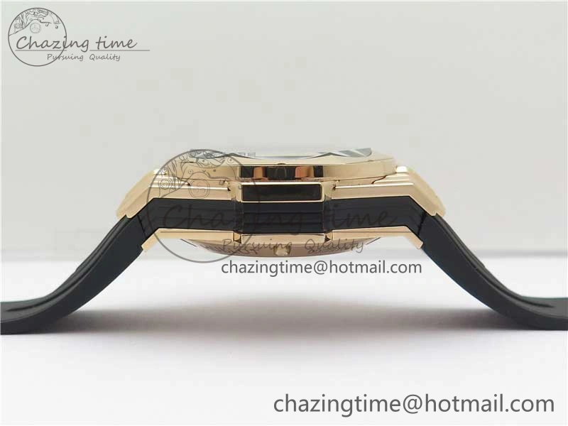Big Bang Sang Bleu Chrono RG B50 Blue Skeletonal Dial On Rubber Strap Asian 7750