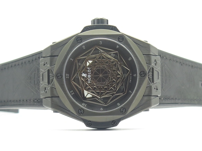 Big Bang Sang Bleu DLC TMF 1:1 Best Edition Skeletonal Dial On Gummy Strap Asian HB1213