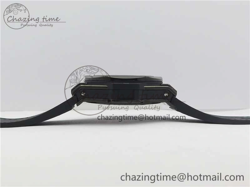 Big Bang Sang Bleu DLC Ti WWF 1:1 Best Edition Black Skeletonal Dial On Black Gummy Strap Asian HB1213