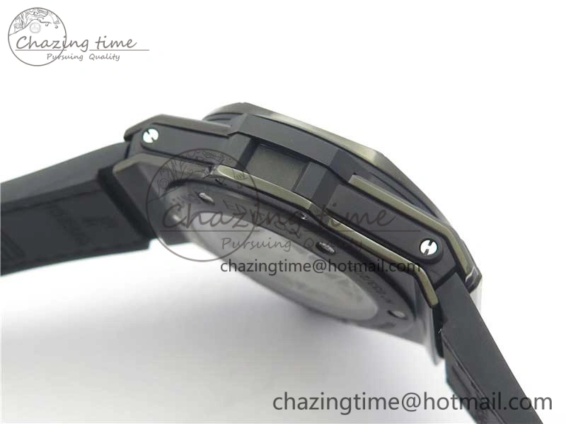 Big Bang Sang Bleu DLC Ti WWF 1:1 Best Edition Black Skeletonal Dial On Black Gummy Strap Asian HB1213