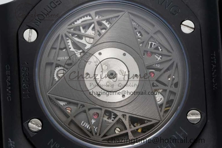 Big Bang Sang Bleu II Black Ceramic ZF Best Edition on Black Rubber Strap A1240
