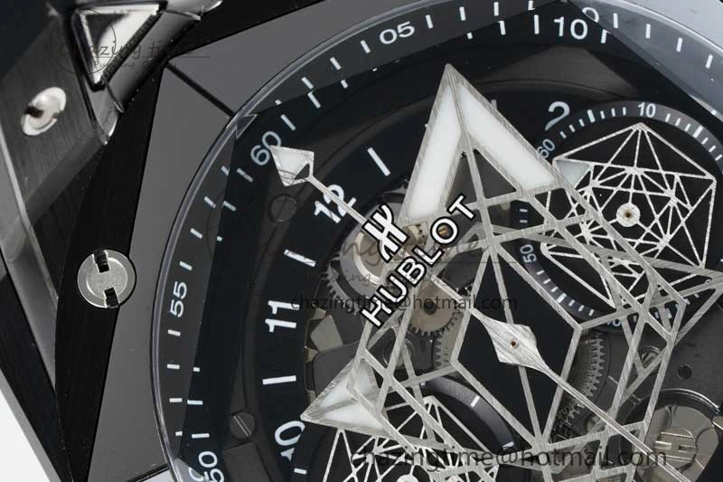 Big Bang Sang Bleu II Black Ceramic ZF Best Edition on Black Rubber Strap A1240