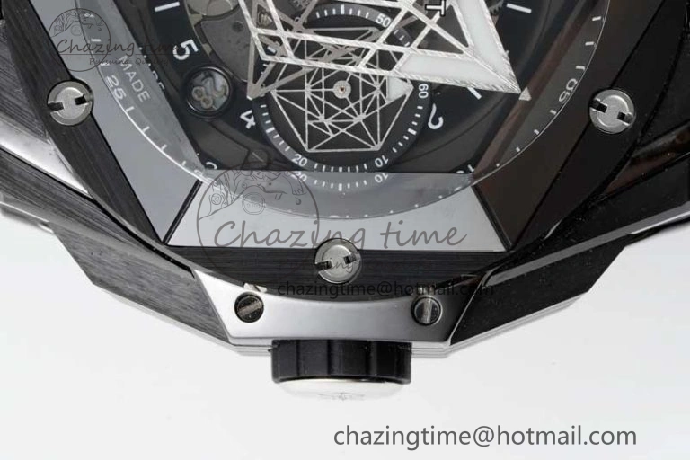 Big Bang Sang Bleu II Black Ceramic ZF Best Edition on Black Rubber Strap A1240