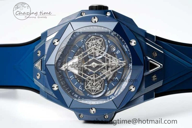 Big Bang Sang Bleu II Blue Ceramic RSF Best Edition on Blue Rubber Strap A1240