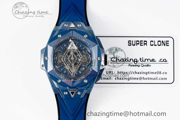 Big Bang Sang Bleu II Blue Ceramic RSF Best Edition on Blue Rubber Strap A1240