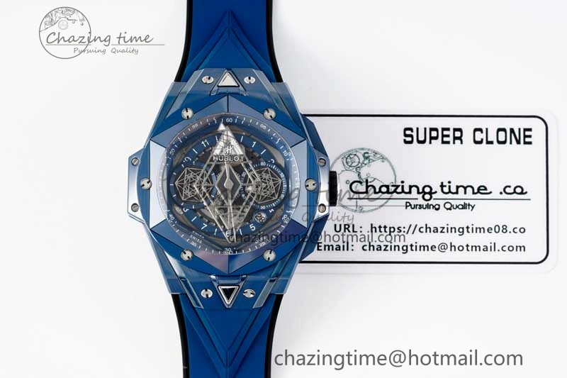 Big Bang Sang Bleu II Blue Ceramic RSF Best Edition on Blue Rubber Strap A1240