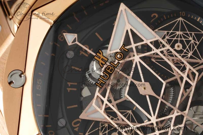 Big Bang Sang Bleu II Chrono RG BBF Best Edition Black Dial on Black Gummy Strap A7750