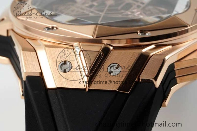 Big Bang Sang Bleu II Chrono RG BBF Best Edition Black Dial on Black Gummy Strap A7750