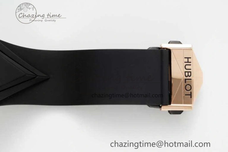 Big Bang Sang Bleu II Chrono RG BBF Best Edition Black Dial on Black Gummy Strap A7750