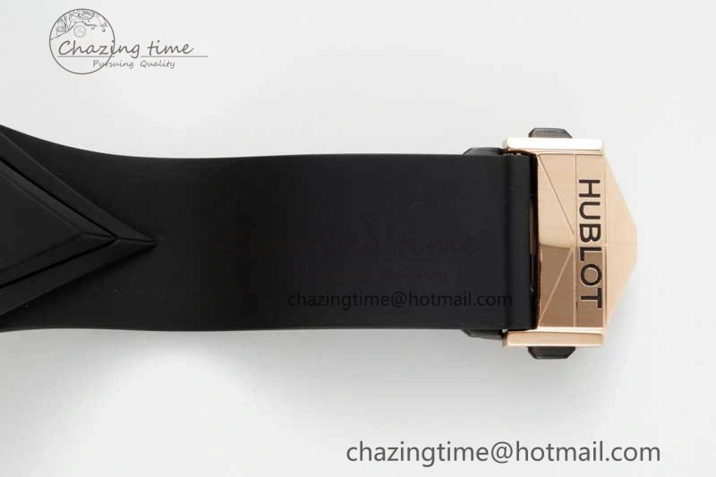 Big Bang Sang Bleu II Chrono RG BBF Best Edition Black Dial on Black Gummy Strap A7750