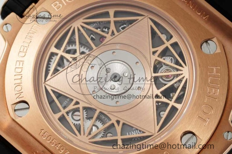 Big Bang Sang Bleu II Chrono RG BBF Best Edition Black Dial on Black Gummy Strap A7750