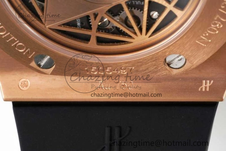 Big Bang Sang Bleu II Chrono RG BBF Best Edition Black Dial on Black Gummy Strap A7750