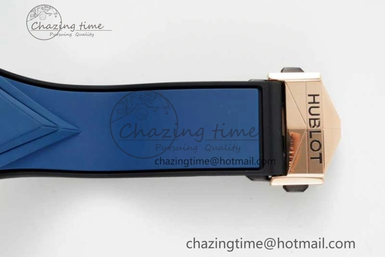 Big Bang Sang Bleu II Chrono RG BBF Best Edition Blue Dial on Blue Gummy Strap A7750