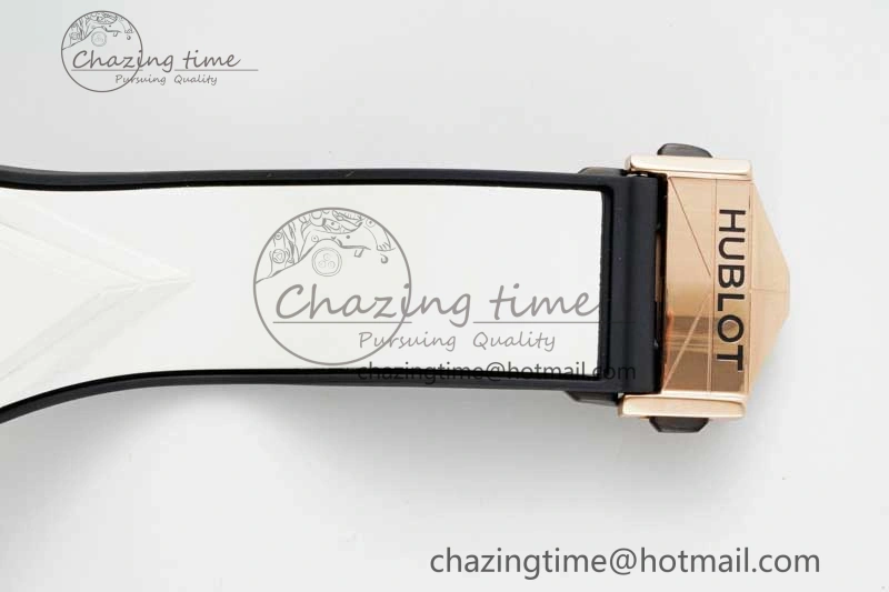 Big Bang Sang Bleu II Chrono RG BBF Best Edition White Dial on White Gummy Strap A7750