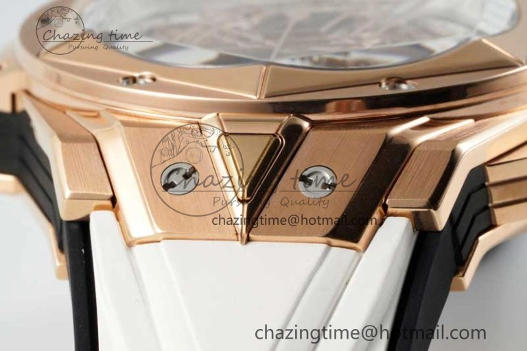 Big Bang Sang Bleu II Chrono RG BBF Best Edition White Dial on White Gummy Strap A7750