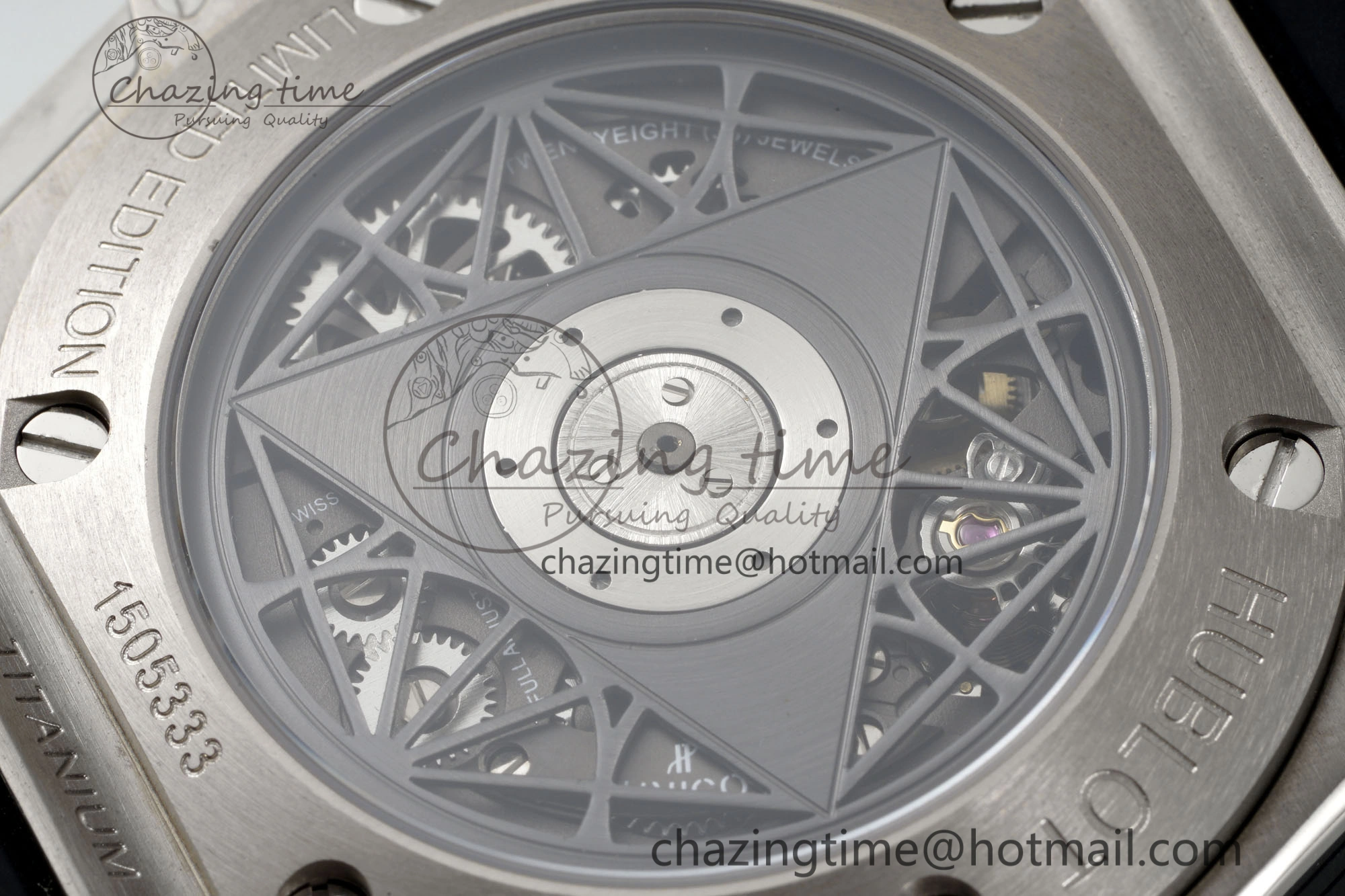 Big Bang Sang Bleu II Chrono SS BBF Best Edition Blue Dial on Blue Gummy Strap A7750