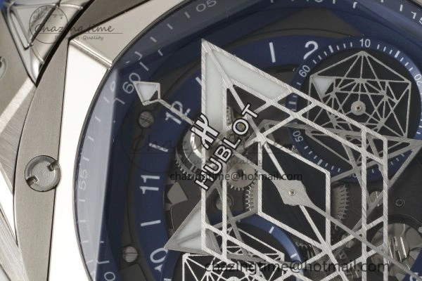 Big Bang Sang Bleu II Chrono SS BBF Best Edition Blue Dial on Blue Gummy Strap A7750