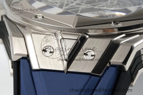 Big Bang Sang Bleu II Chrono SS BBF Best Edition Blue Dial on Blue Gummy Strap A7750