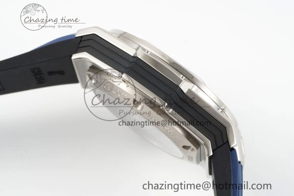 Big Bang Sang Bleu II Chrono SS BBF Best Edition Blue Dial on Blue Gummy Strap A7750