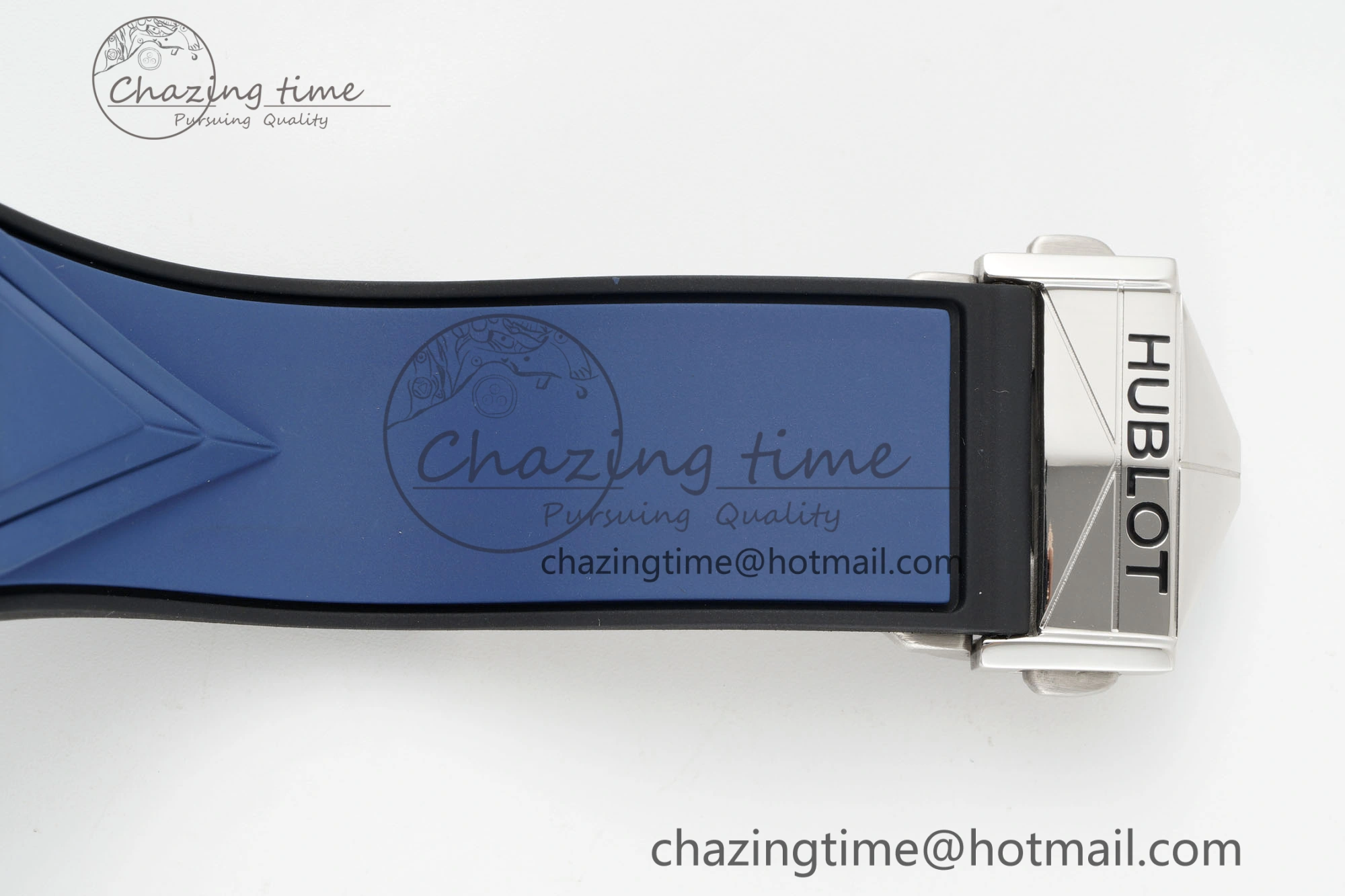 Big Bang Sang Bleu II Chrono SS BBF Best Edition Blue Dial on Blue Gummy Strap A7750