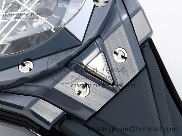 Big Bang Sang Bleu II Gray Ceramic BBF Best Edition on Gray Rubber Strap A1240