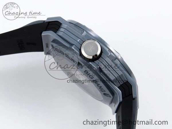 Big Bang Sang Bleu II Gray Ceramic BBF Best Edition on Gray Rubber Strap A1240