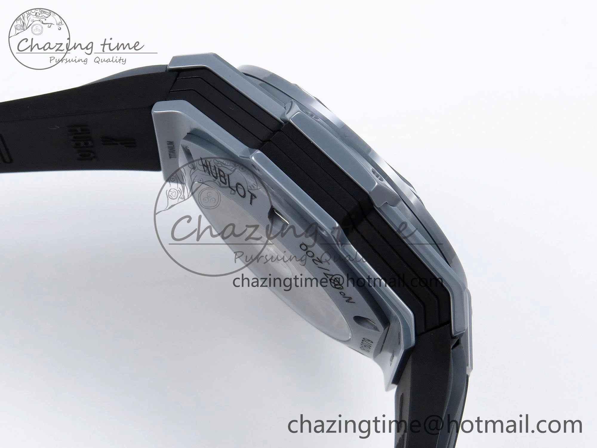 Big Bang Sang Bleu II Gray Ceramic BBF Best Edition on Gray Rubber Strap A1240