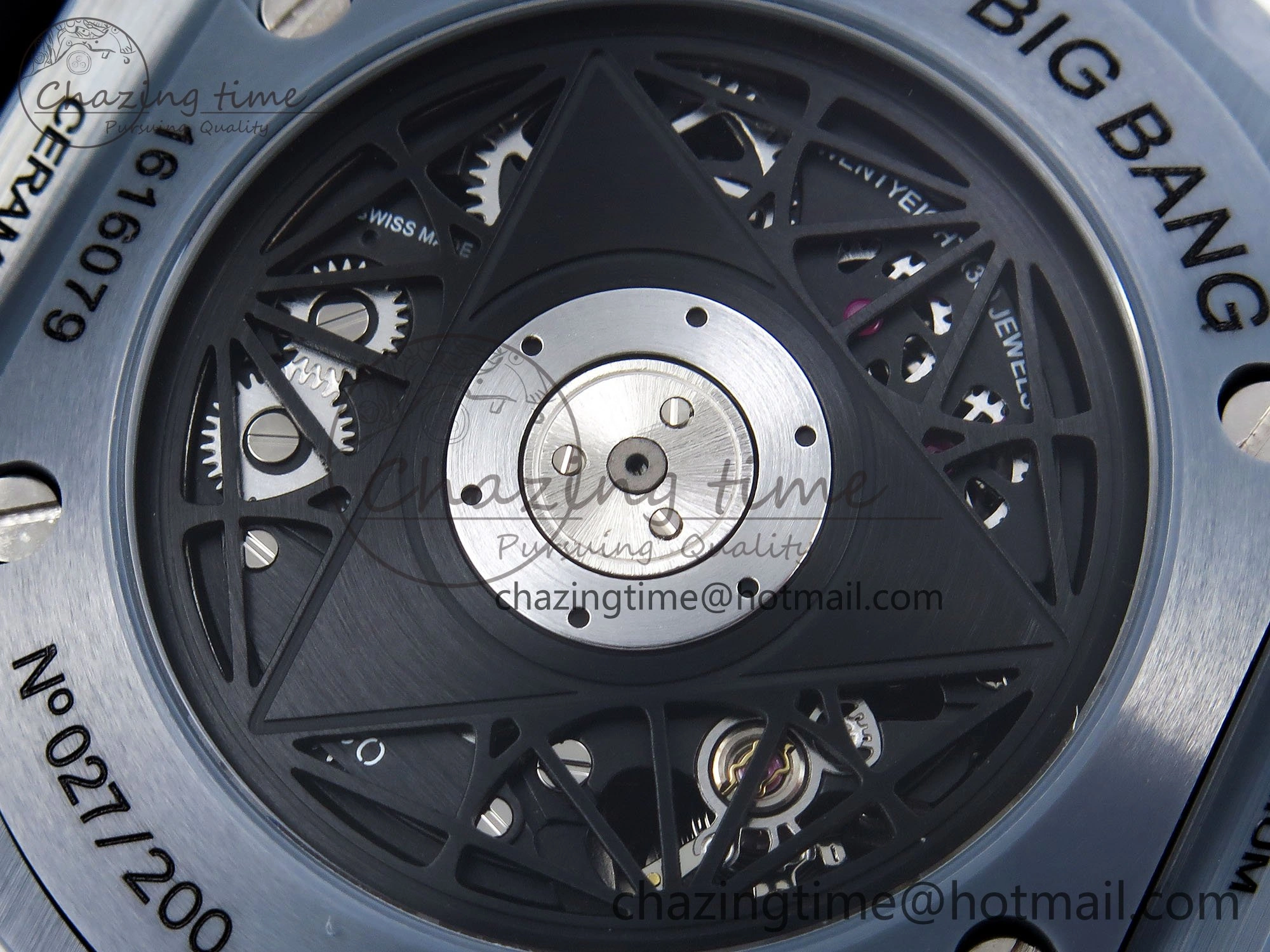 Big Bang Sang Bleu II Gray Ceramic BBF Best Edition on Gray Rubber Strap A1240