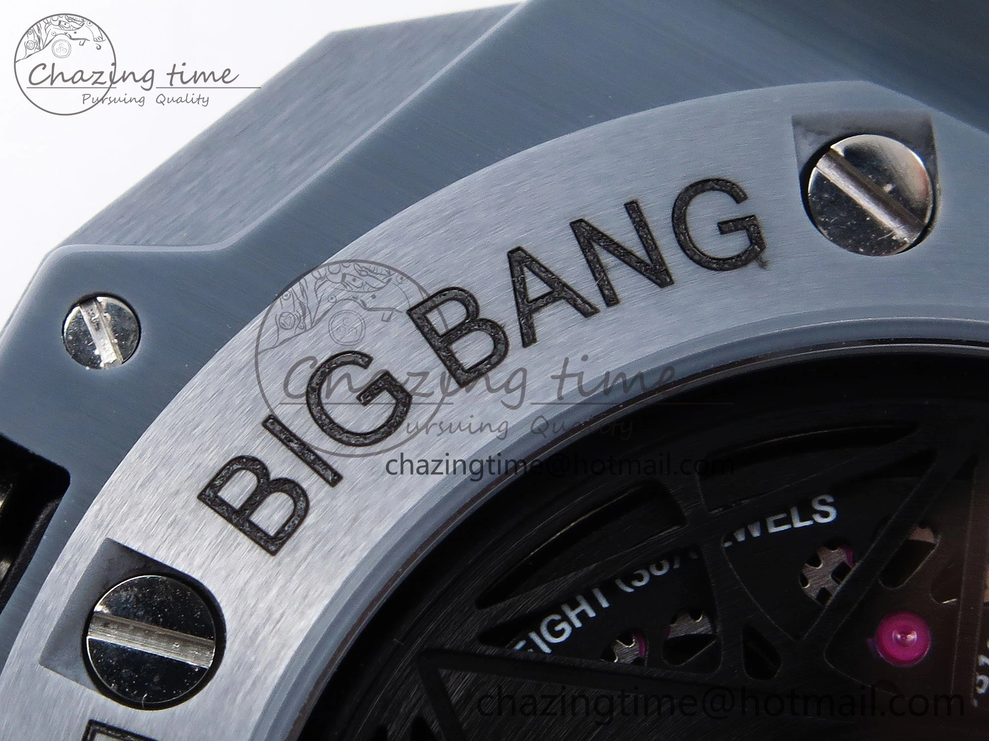 Big Bang Sang Bleu II Gray Ceramic BBF Best Edition on Gray Rubber Strap A1240