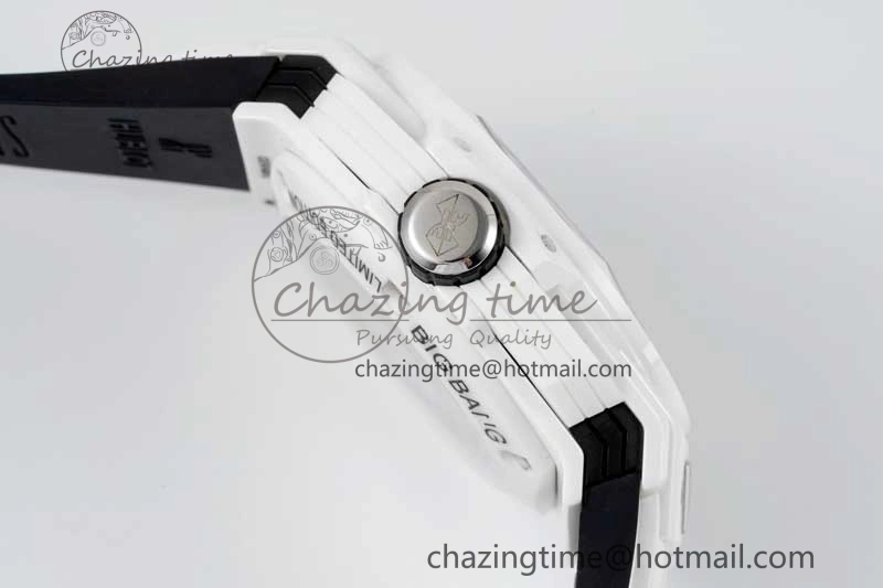 Big Bang Sang Bleu II White Ceramic RSF Best Edition on White Rubber Strap A1240