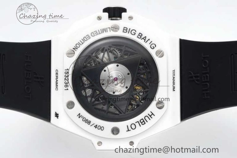 Big Bang Sang Bleu II White Ceramic RSF Best Edition on White Rubber Strap A1240