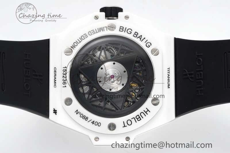 Big Bang Sang Bleu II White Ceramic RSF Best Edition on White Rubber Strap A1240