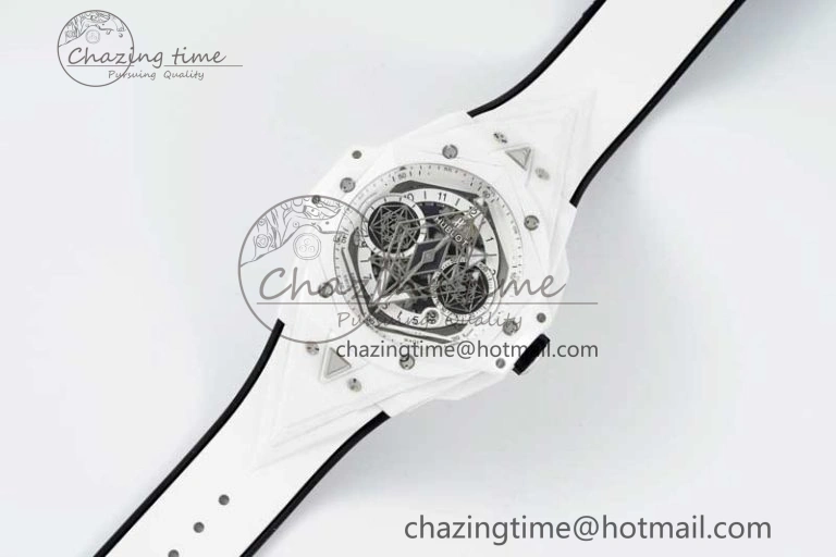 Big Bang Sang Bleu II White Ceramic RSF Best Edition on White Rubber Strap A1240
