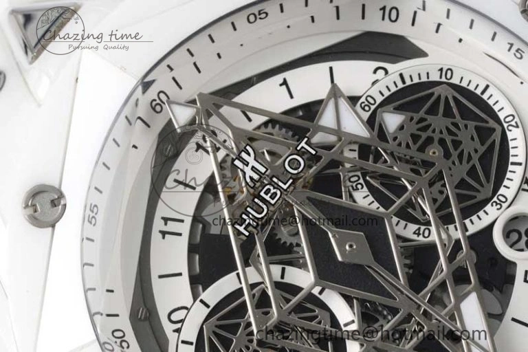 Big Bang Sang Bleu II White Ceramic RSF Best Edition on White Rubber Strap A1240