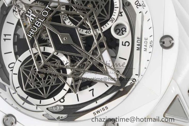 Big Bang Sang Bleu II White Ceramic RSF Best Edition on White Rubber Strap A1240