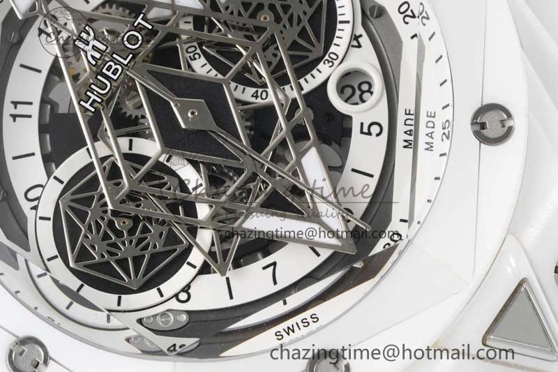 Big Bang Sang Bleu II White Ceramic RSF Best Edition on White Rubber Strap A1240