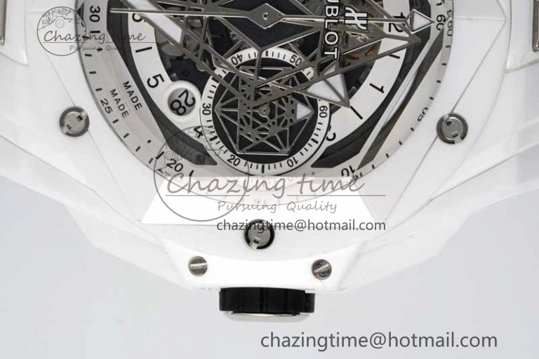 Big Bang Sang Bleu II White Ceramic RSF Best Edition on White Rubber Strap A1240