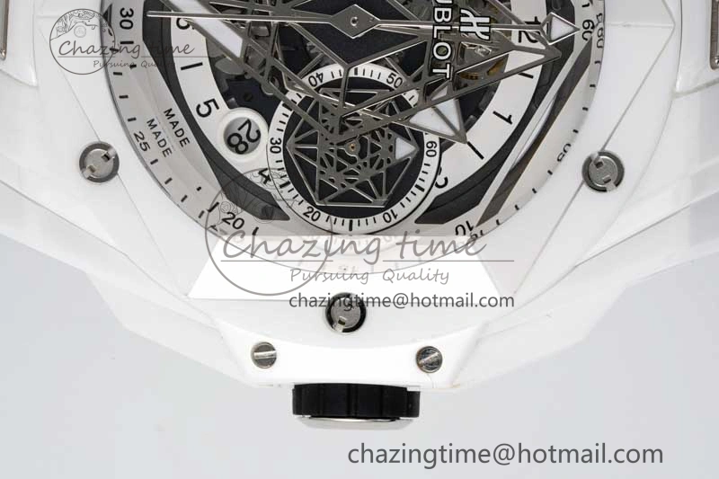 Big Bang Sang Bleu II White Ceramic RSF Best Edition on White Rubber Strap A1240