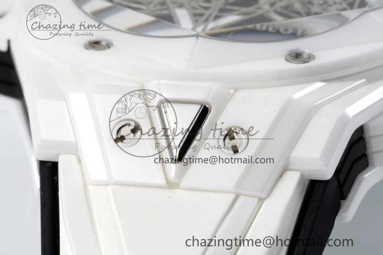 Big Bang Sang Bleu II White Ceramic RSF Best Edition on White Rubber Strap A1240