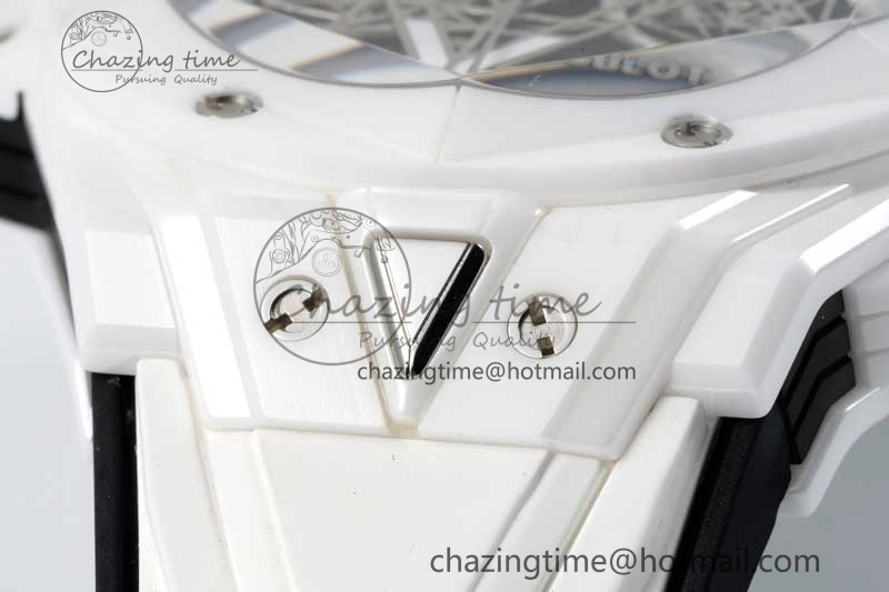 Big Bang Sang Bleu II White Ceramic RSF Best Edition on White Rubber Strap A1240