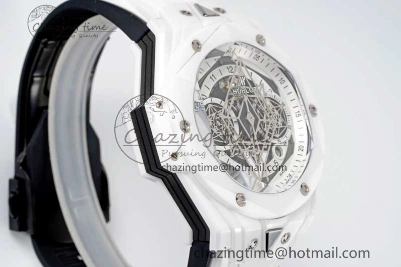 Big Bang Sang Bleu II White Ceramic RSF Best Edition on White Rubber Strap A1240